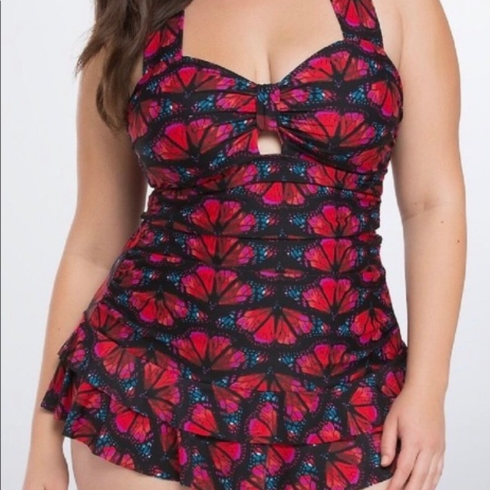 Torrid Butterfly Skirted Swimsuit